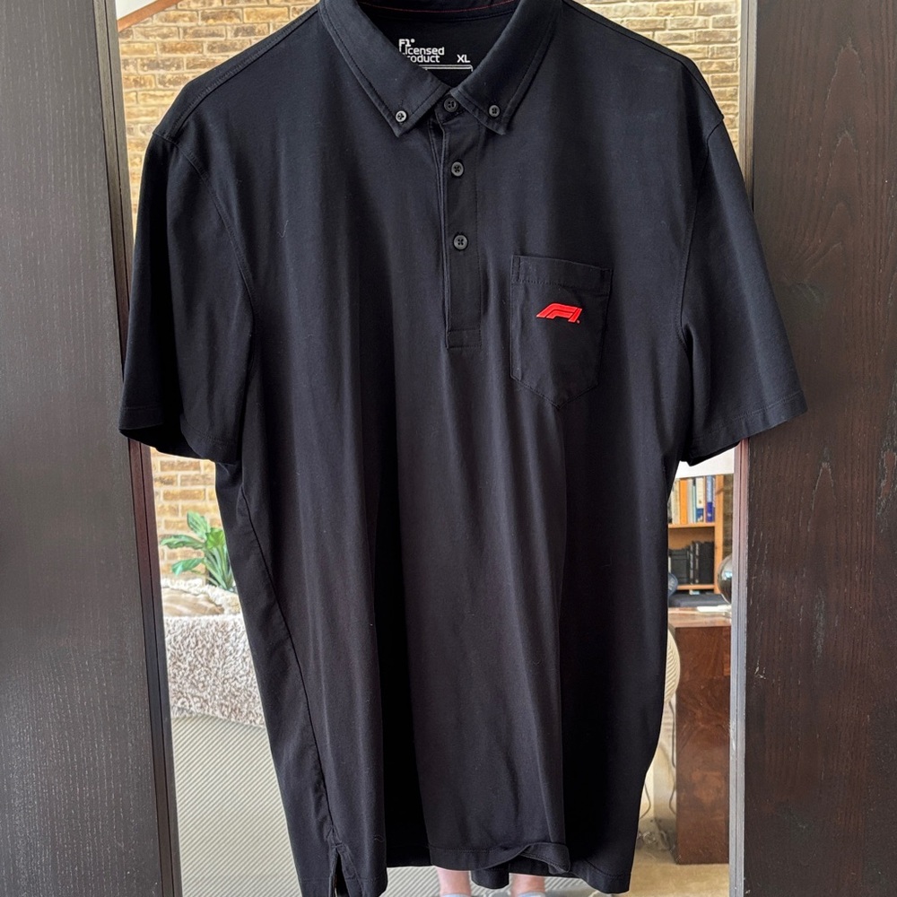 Black Men's F1 Formula 1 Polo Shirt